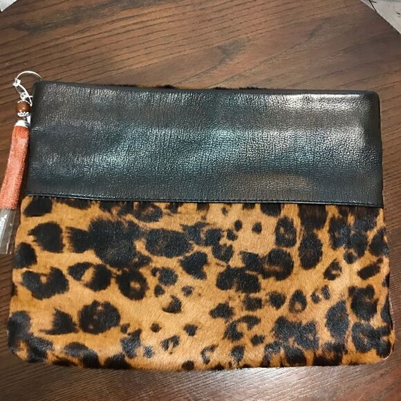 ANTONIO MELANI pony hair and leather clutch - Picture 3 of 9